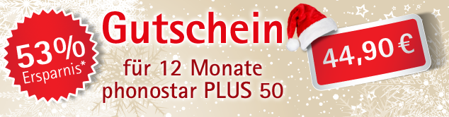 Gutschein für 12 Monate phonostar PLUS 50