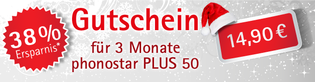 Gutschein für 3 Monate phonostar PLUS 50