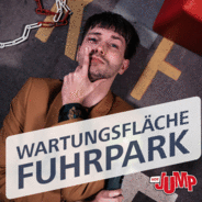 Wartungsfläche Fuhrpark – MDR JUMP-Logo